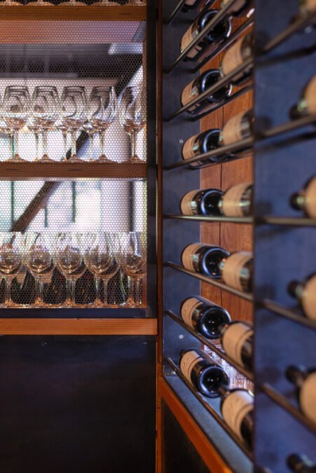 Wine Rack Steel Details And Hexagonal Screen