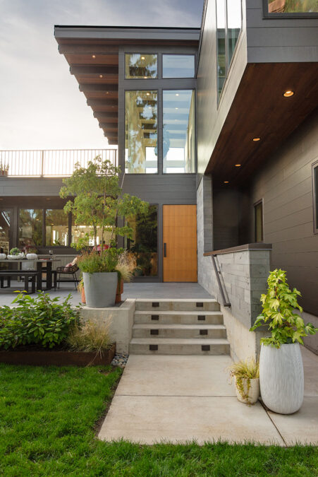 Entry From Back Patio With Roof Deck Above