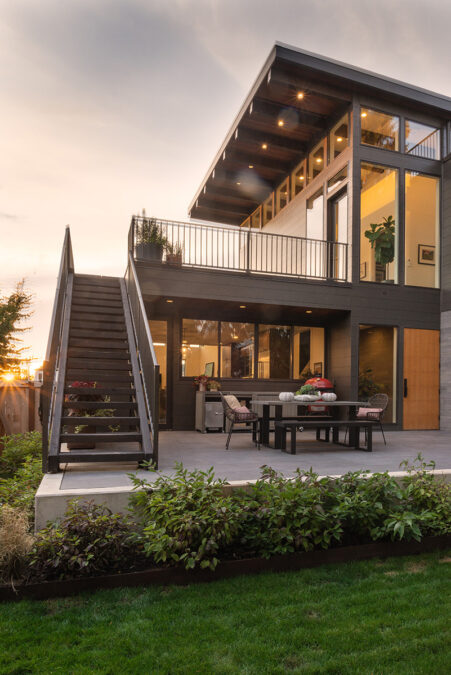 Patio With Stair To Roof Deck And Shed Roof