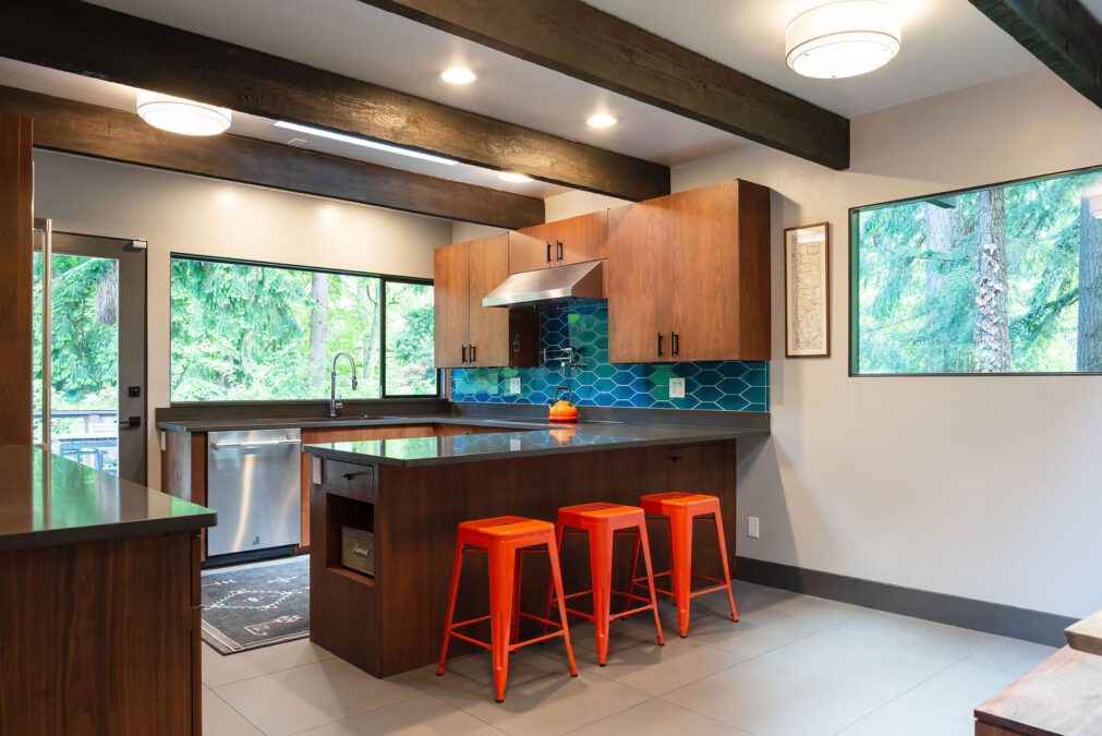 Modern Kitchen Exposed Beams Natural Light