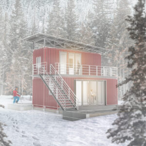 Snowy Shipping Container Cabin